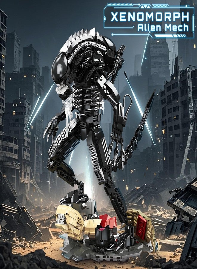 HIGH GODO Alien Mech Xenomorph Warrior Building Sets for Adult, Horror Action Figure Toy with Base,Gifts for Teens Aged 14+, Perfect for Birthdays Christmases Halloweens, 882 Pieces - Image 2